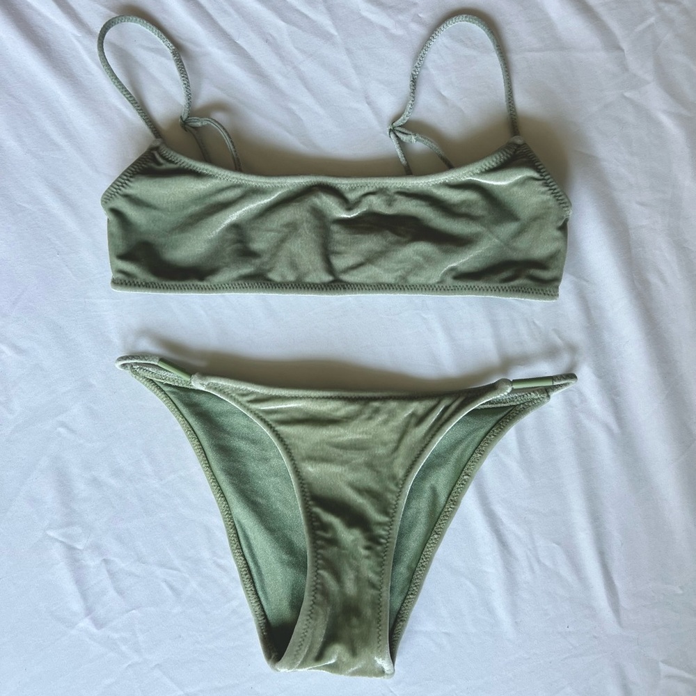 TRIANGL Green Bikini Set TOP S & BOTTOM XXS